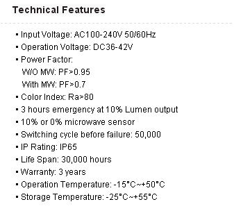 Microwave sensor Bedroom Light Bulkheads 16W nice shape